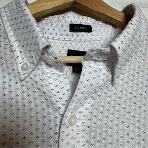 J.Crew Classic Fit Button Down Shirt XXL White Micro Print NWT